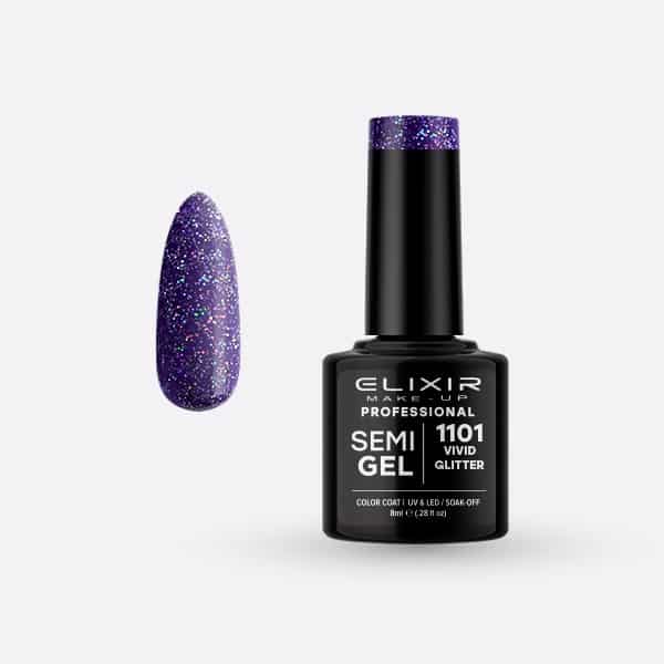 Elixir Ημιμόνιμο βερνίκι 8ml - #1101 (Vivid Glitter)