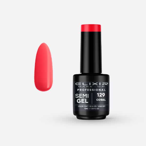 Elixir Pro. Ημιμόνιμο βερνίκι 15ml – #129 CORAL