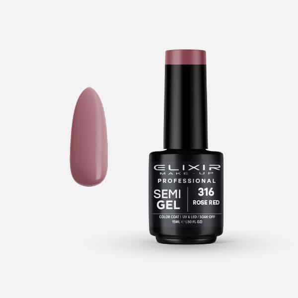 Elixir Pro. Ημιμόνιμο βερνίκι 15ml – #316 (Rose Red)