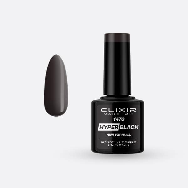 Elixir Ημιμόνιμο βερνίκι Hyper 8ml – #1470 (Hyper Black)