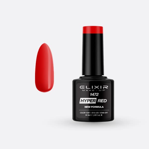 Elixir Ημιμόνιμο βερνίκι Hyper 8ml – #1472 (Hyper Red)