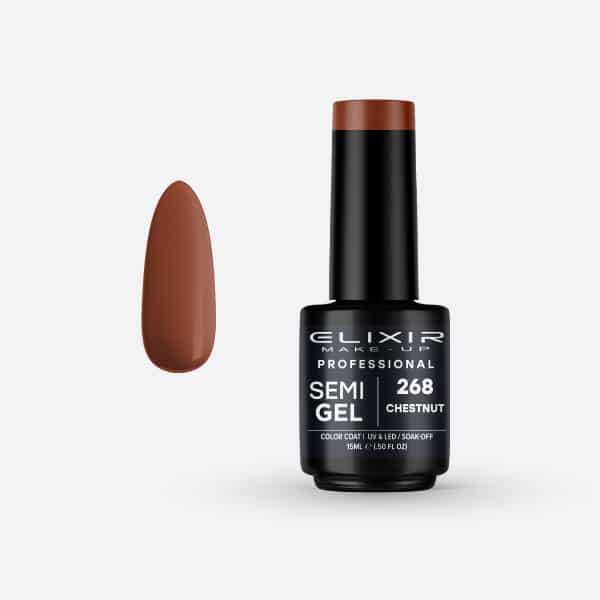 Elixir Pro. Ημιμόνιμο βερνίκι 15ml – #268 (Chestnut)