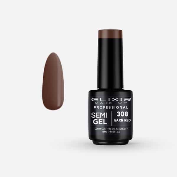 Elixir Pro. Ημιμόνιμο βερνίκι 15ml – #308 (Barn Red)