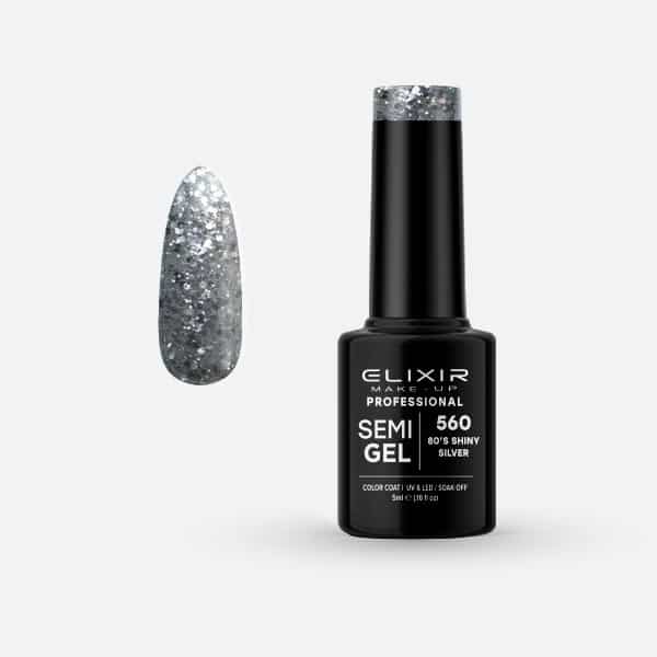 Elixir Ημιμόνιμο βερνίκι 5ml – #560 (80’s Shiny Silver)