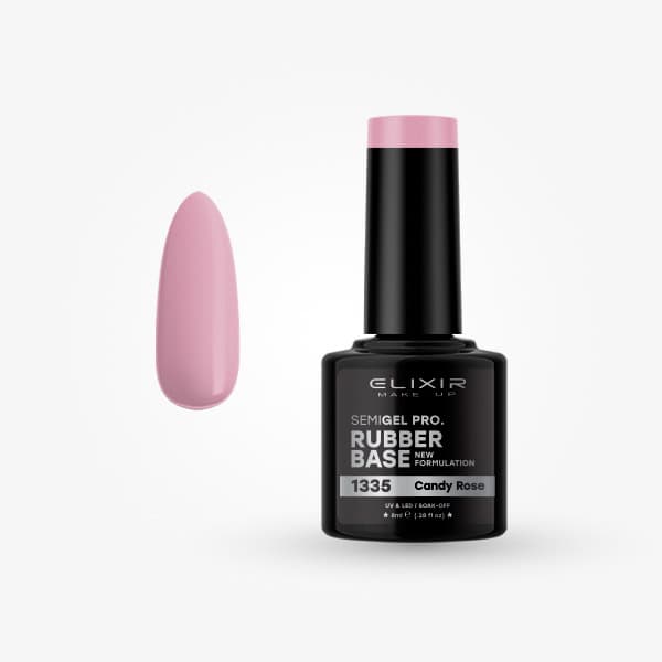 Elixir Ημιμόνιμο βερνίκι 8ml – #1335 (Rubber Base Coat Candy Rose)