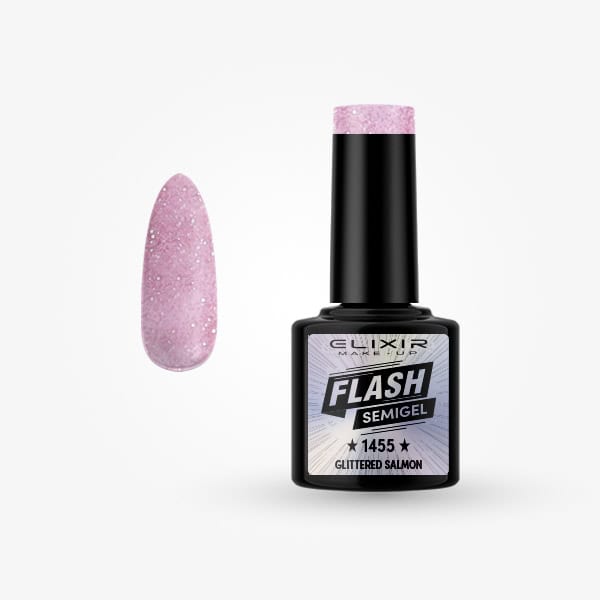 Elixir Ημιμόνιμο βερνίκι 8ml - #1455 Glittered salmon