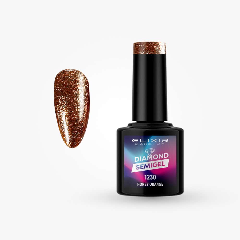 Elixir Ημιμόνιμο βερνίκι Diamond 8ml – #1230 (Honey Orange)