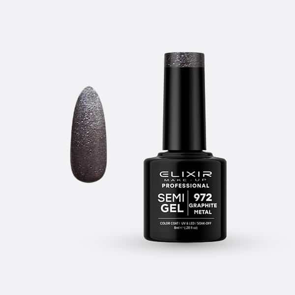 Elixir Ημιμόνιμο βερνίκι 8ml – #972 (Graphite Metal)